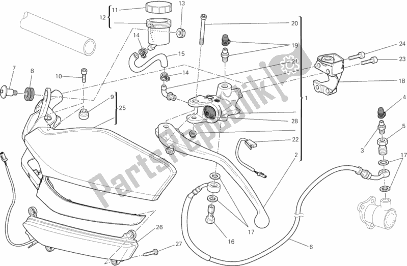 Toutes les pièces pour le Maître-cylindre D'embrayage du Ducati Multistrada 1200 USA 2012